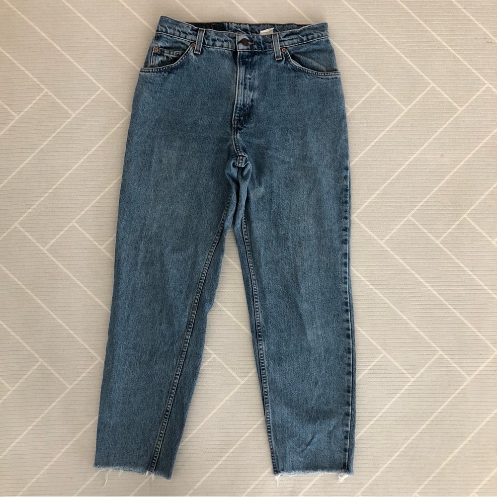VTG)Levi’s Medium Wash Relaxed Fit Tapered Leg Orange Tab Women’s Size M